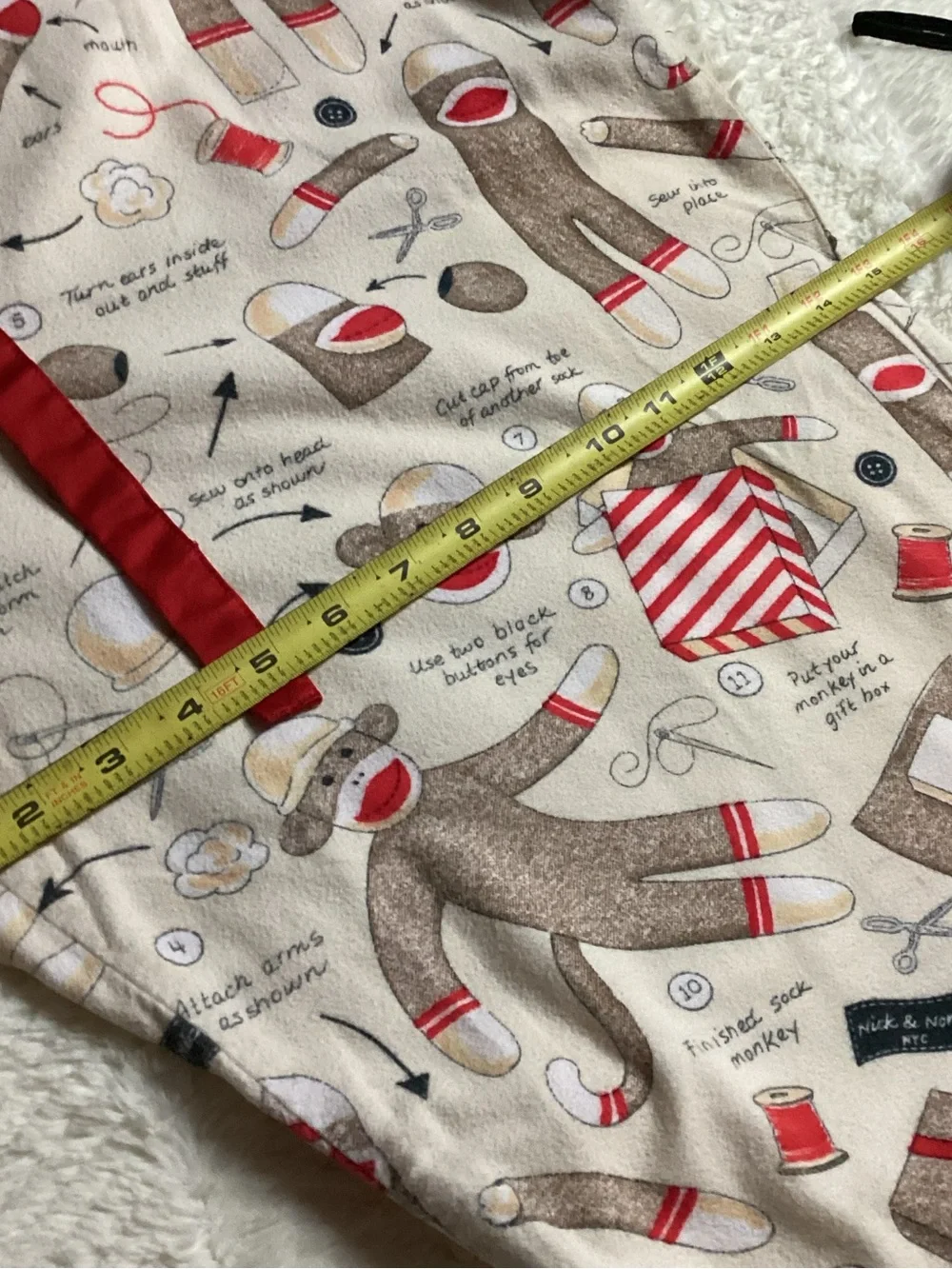 NICK & NORA HOW TO SEW A SOCK Monkey Flannel Pajama Set Sz XXL Matching Pj Set